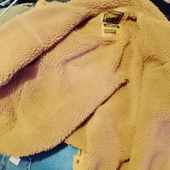 Howler brothers fuzzy depot jacket duck brown trucker jacket size s Sherpa lined - Picture 3 of 3